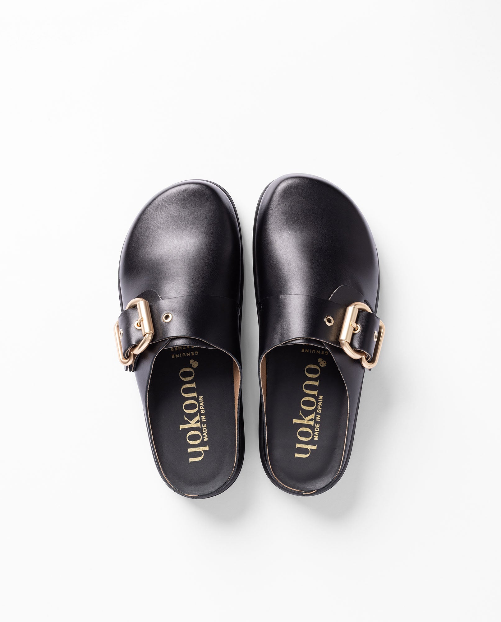 Yokono Tunez 249 zoccoli donna nero in pelle con fibbia