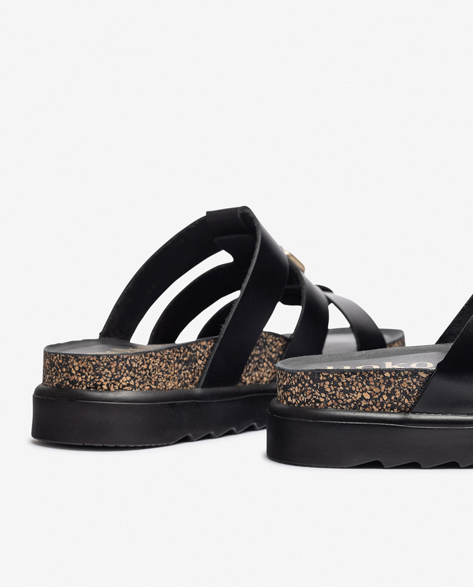 Yokono Tunez 256 sandali con plateau neri scamosciati